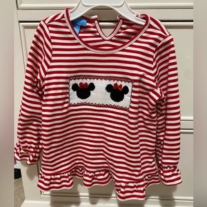 Anavini smocked Minnie Mouse top